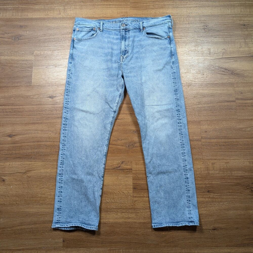 American Eagle Original Straight Easy Flex Jeans 38x32(30) Blue Light Wash Denim